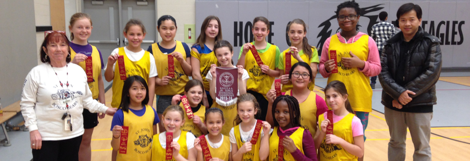 St. John Bosco Catholic School junior girls sports team.